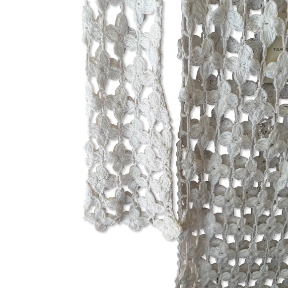 Tularosa Arella Midi Dress White Crochet Long Sleeve sheer Revolve NWT S - Picture 6 of 10